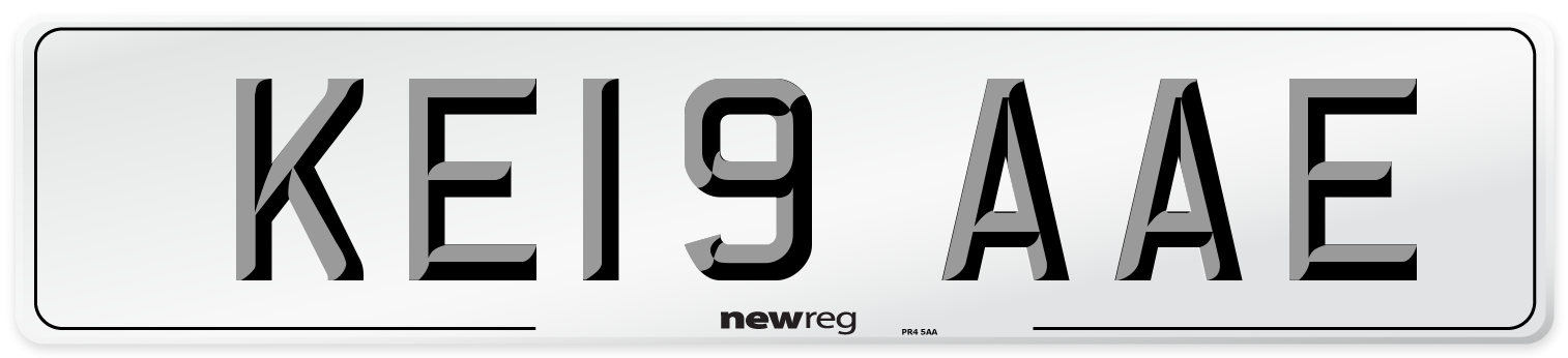 KE19 AAE Number Plate from New Reg